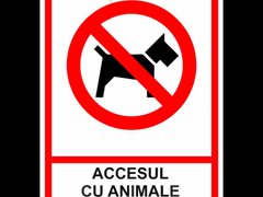 Indicator pentru interzicerea accesul cu animale